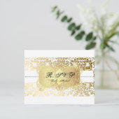 PixDezines Fidora Damask RSVP-Karten, 12x18 benöti RSVP Karte (Stehend Vorderseite)