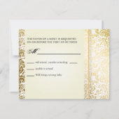 PixDezines Fidora Damask RSVP-Karten, 12x18 benöti RSVP Karte (Rückseite)