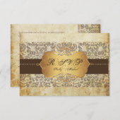 PixDezines Fidora Damask RSVP-Karten RSVP Karte (Vorne/Hinten)