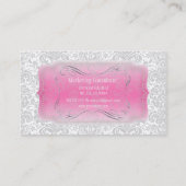 PixDezines Fidora Vintag Damask Visitenkarte (Rückseite)