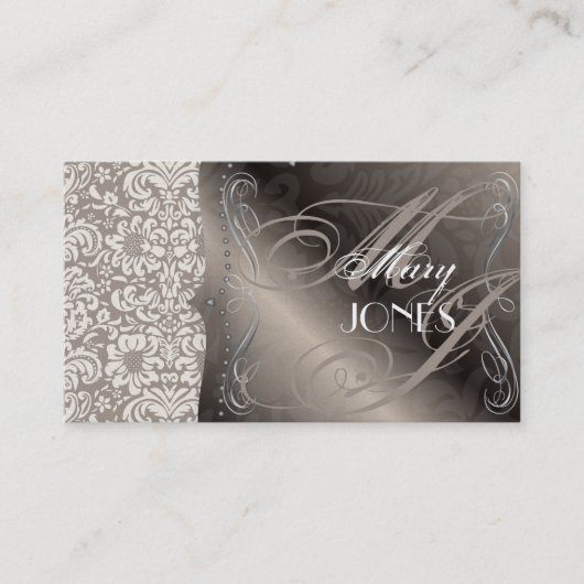 PixDezines Fidora Vintag Damask Visitenkarte (Vorderseite)