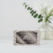 PixDezines Fidora Vintag Damask Visitenkarte (Stehend Vorderseite)