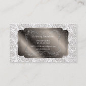 PixDezines Fidora Vintag Damask Visitenkarte (Rückseite)