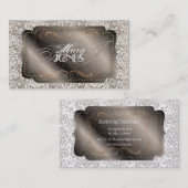 PixDezines Fidora Vintag Damask Visitenkarte (Vorne/Hinten)