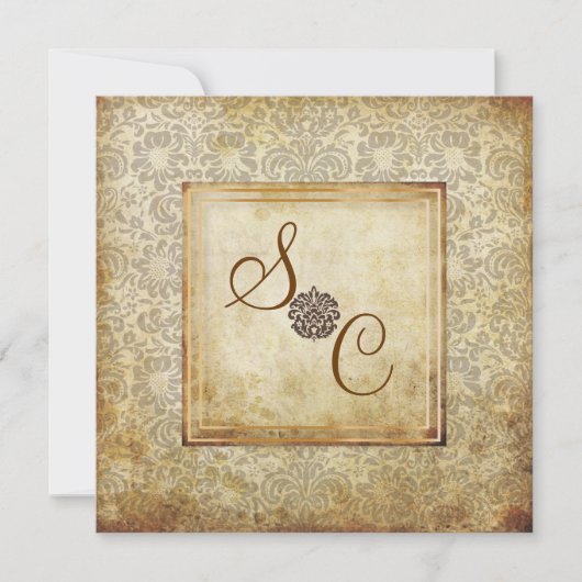 PixDezines Fidora, Vintage Damaskus Einladung (Vorderseite)