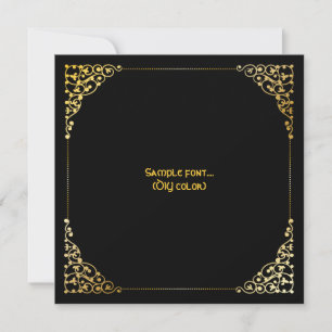 PixDezines figree Rahmen/Imitat Goldfarben Einladung