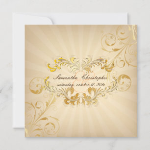 PixDezines Filigran+Gold+Vintage Einladung