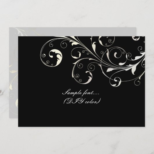 PixDezines-filigrane Wirbel/Farbton Einladung (Vorne/Hinten)