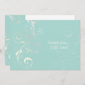 PixDezines filigrane Wirbel/Farbtöne, blau Einladung (Vorne/Hinten)