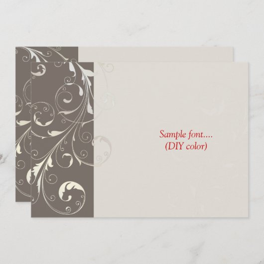 PixDezines filigrane Wirbel/Farbtöne Einladung (Vorne/Hinten)