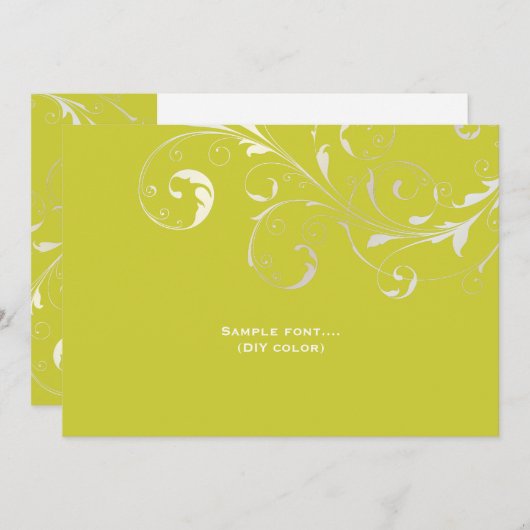 PixDezines-filigrane Wirbel/Farbtöne, Zeichensprac Einladung (Vorne/Hinten)