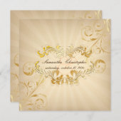 PixDezines Filigree+Gold+Vintag Einladung (Vorne/Hinten)