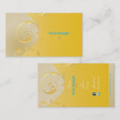 PixDezines Filigree+Wirbel/gold+gelb/DIY Visitenkarte (Vorne/Hinten)