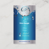 PixDezines Filigree+Wirbel/silber+metallisch Visitenkarte (Rückseite)