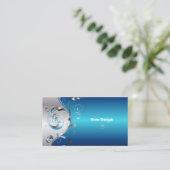 PixDezines Filigree+Wirbel/silber+metallisch Visitenkarte (Stehend Vorderseite)