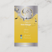 PixDezines Filigree+Wirbel/silber+Zitronenzest Visitenkarte (Rückseite)