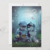 PixDezines Fireflies 3. Geburtstag Einladung (Vorderseite)