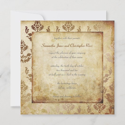 PixDezines Firenze Damask Einladung (Rückseite)