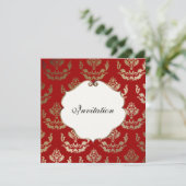 PixDezines Firenze Damask Einladung (Stehend Vorderseite)