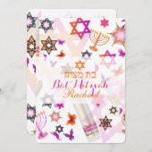 PixDezines Fledermaus Mitzvah/Collage Einladung (Vorne/Hinten)