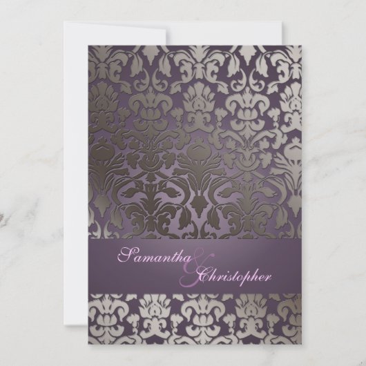 PixDezines flora Damask/Deuy Hintergrundfarbe! Einladung (Vorderseite)