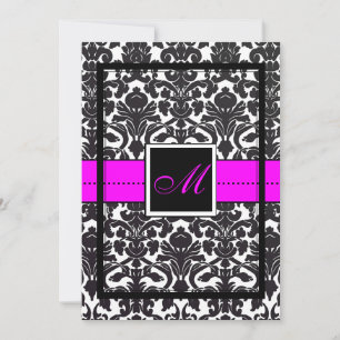 PixDezines Flora Damask/DIY Farbe/Neonpink Einladung