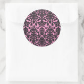 PixDezines Flora Damask, DIY-Hintergrund/rosa Runder Aufkleber (Tasche)