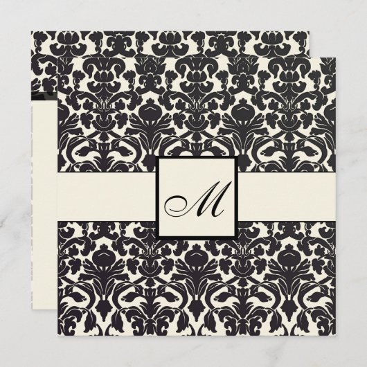 PixDezines Flora Damask/DIY Hintergrundfarbe! Einladung (Vorne/Hinten)