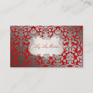 PixDezines Flora Damask/Faux-Platin/DIY-Farbe Visitenkarte