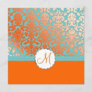 PixDezines Flora Damask/Orange/DIY-Hintergrund Einladung