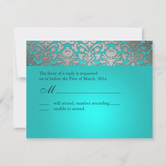 PixDezines Flora Damask, RSVPs für 12x18 Einladung (Rückseite)