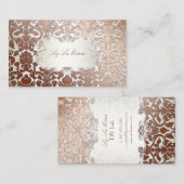 PixDezines-Flora-Damast/Imitate Kupfer Visitenkarte (Vorne/Hinten)