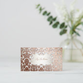 PixDezines-Flora-Damast/Imitate Kupfer Visitenkarte (Stehend Vorderseite)