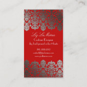 PixDezines-Flora-Damast/Imitate Platin/Degenfarbe Visitenkarte (Rückseite)