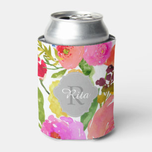 PixDezines Floral Aquarell/DIY-Hintergrund Dosenkühler