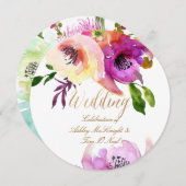 PixDezines Floral/Aquarell/Rose Einladung (Vorne/Hinten)