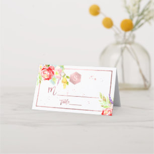 PixDezines Floral Aquarellbat Mitzvah, Peonies Platzkarte