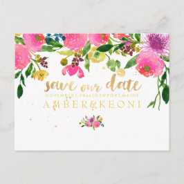 PixDezines floral/Save the Date/Foto Ankündigungspostkarte