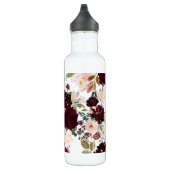 PixDezines Floral Wasserfarbe Pinselspitzen Burgun Edelstahlflasche (Rechts)