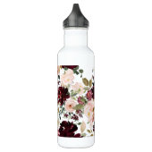 PixDezines Floral Wasserfarbe Pinselspitzen Burgun Edelstahlflasche (Links)