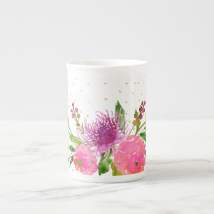 PixDezines floral/wasserfarbe/ranunculus Porzellantasse