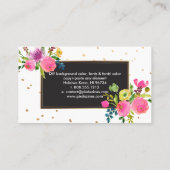 PixDezines Floral Wasserfarbe/Ranunculus/Sprinklen Visitenkarte (Rückseite)