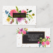 PixDezines Floral Wasserfarbe/Ranunculus/Sprinklen Visitenkarte (Vorne/Hinten)
