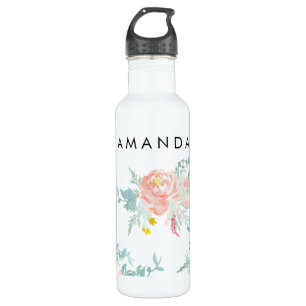 PixDezines Floral/Wasserfarbe/Ranunculus Trinkflasche