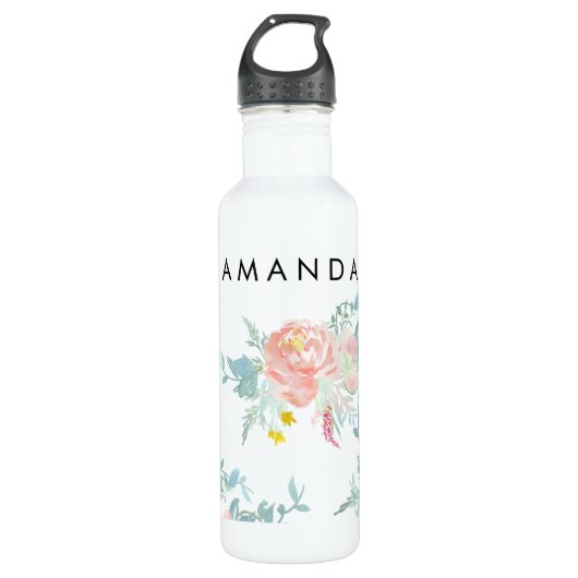 PixDezines Floral/Wasserfarbe/Ranunculus Trinkflasche (Vorderseite)