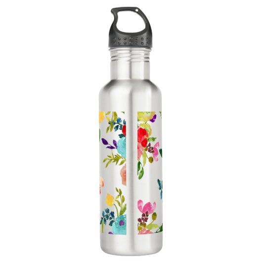 PixDezines Floral/Wasserfarbe/Ranunculus Trinkflasche (Rückseite)