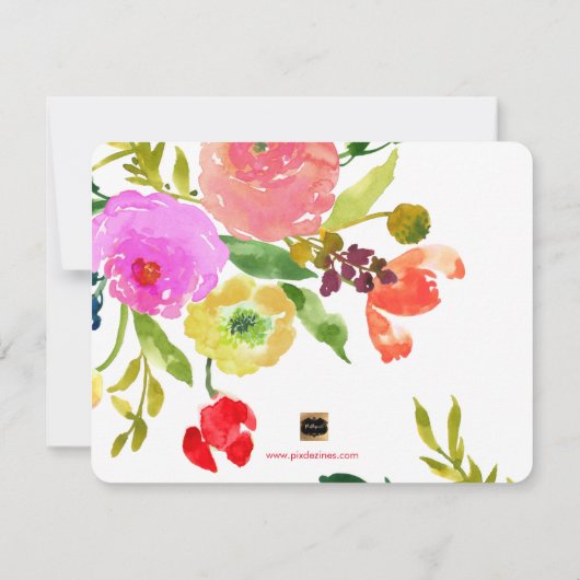 PixDezines Floral Wasserfarbe/Rett unseres Datums Save The Date (Rückseite)
