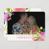 PixDezines Floral Wasserfarbe/Rett unseres Datums Save The Date (Vorne/Hinten)