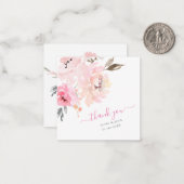 PixDezines Floral Wasserfarbe Rosa Peonies Mitteilungskarte (Vorderseite/Rückseite Beispiel)