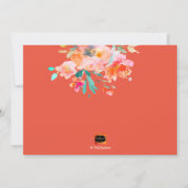 PixDezines Floral Wasserfarbe Rose Mitzvah Kiddush Einladung (Rückseite)